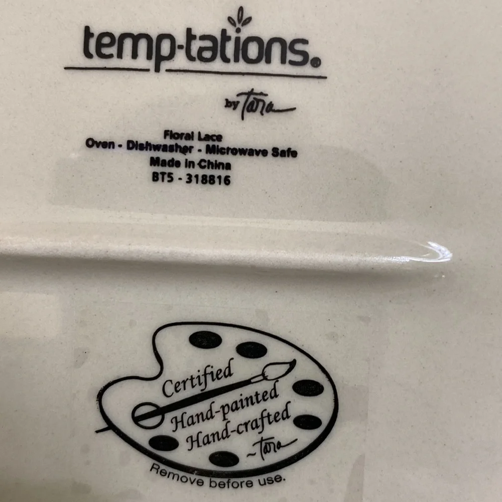 COPY - Temptations green floral lace soup and sandwich 2 tray’s 2 soup tureens …